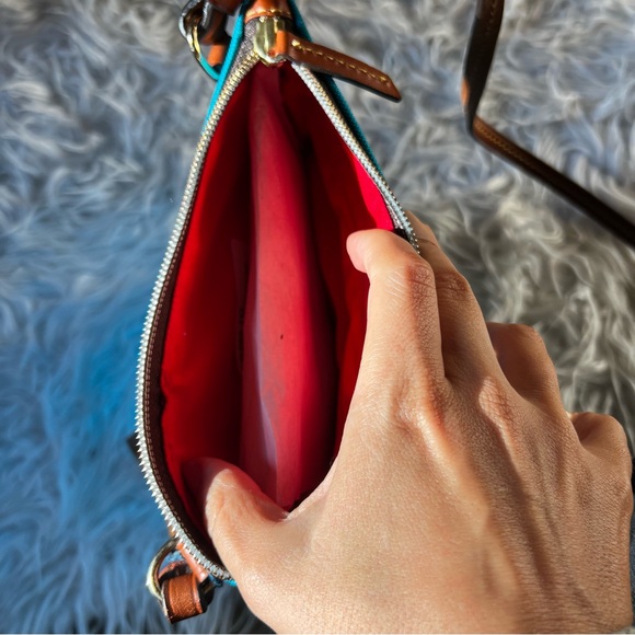 Dooney and Burke nylon north south zipper crossbody teal - Picture 4 of 5